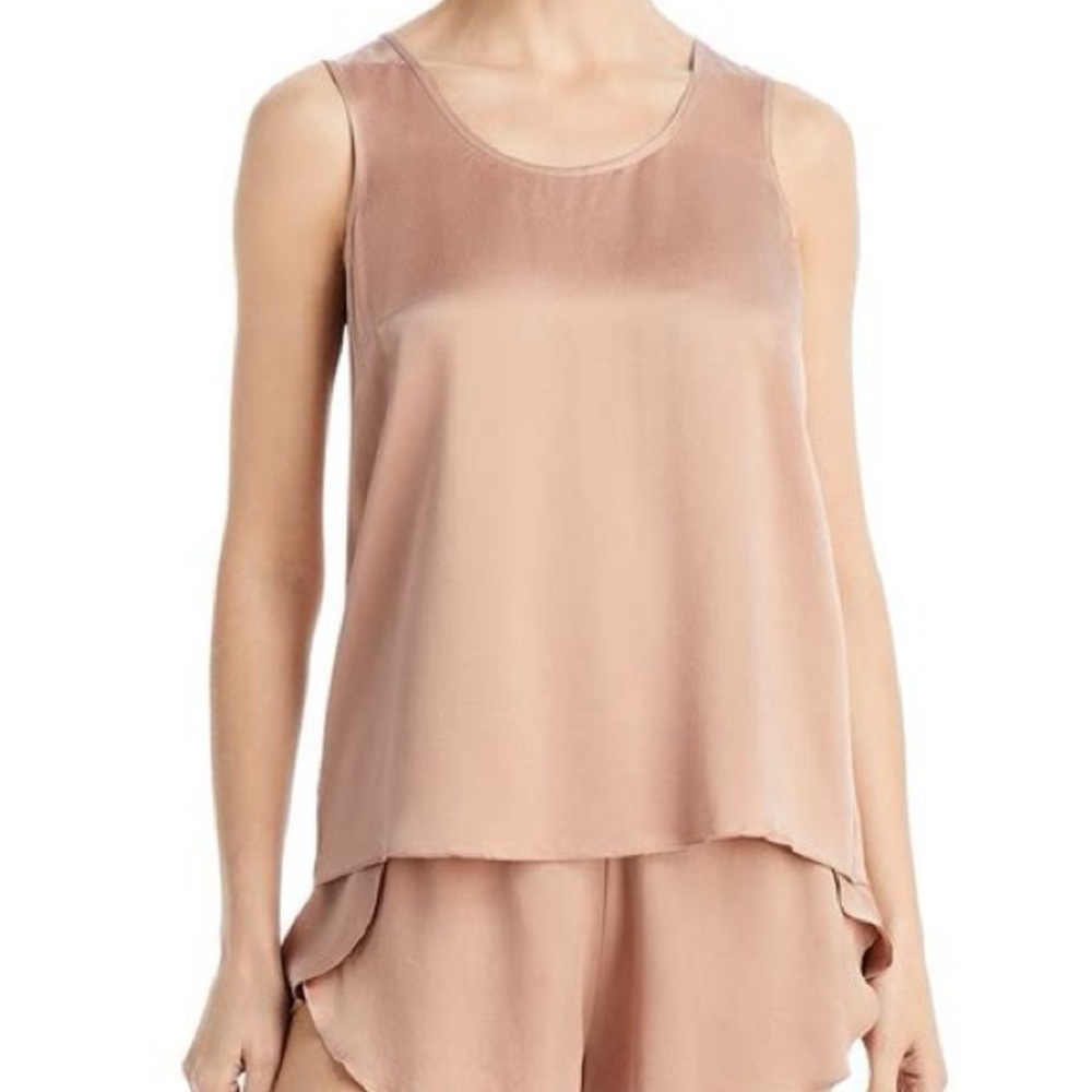 Lunya Washable Silk Tulip-Back Tank in Otium Tan (top only)